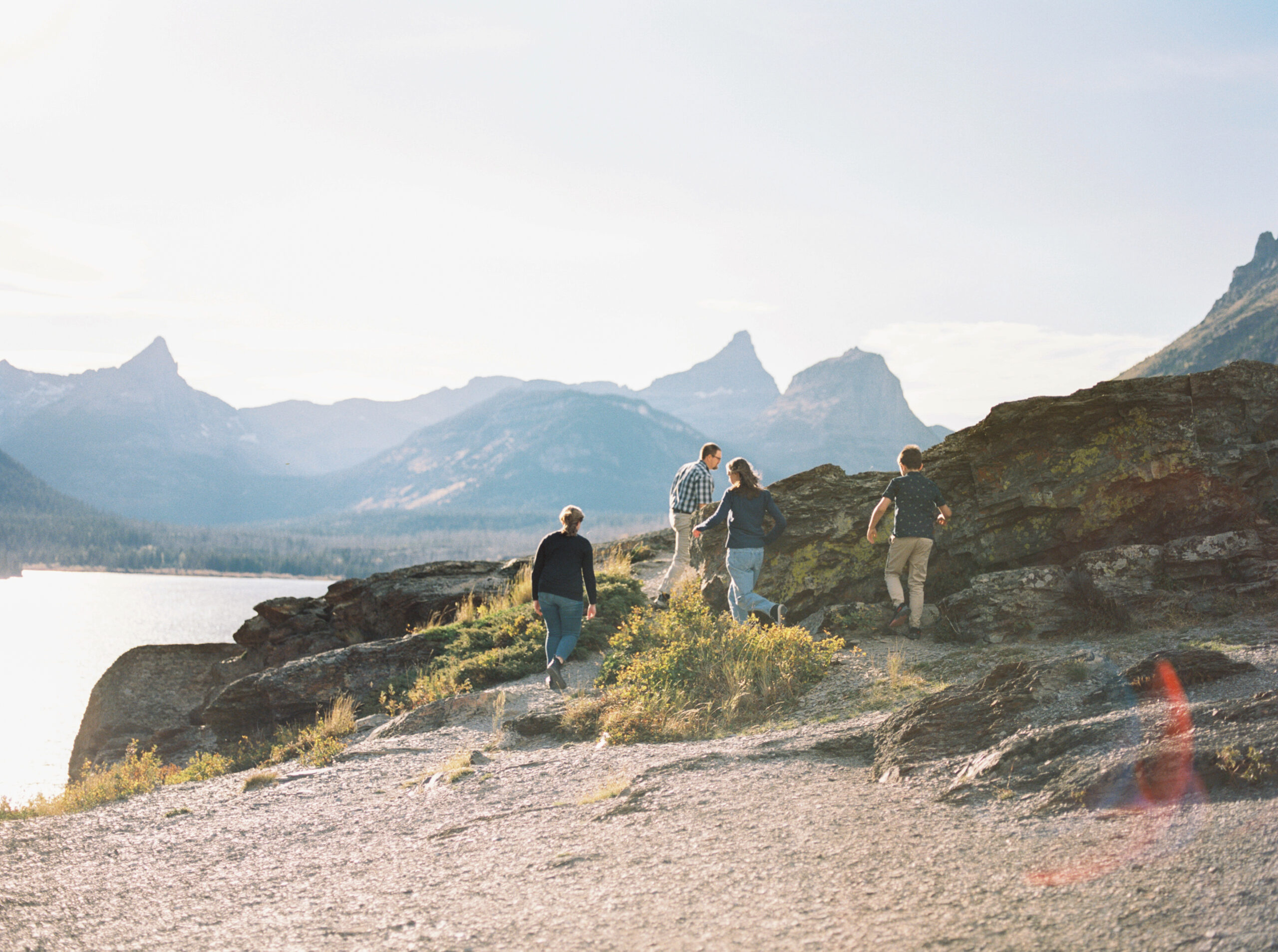 family photography at saint Mary lake in east glacier national park Montana.