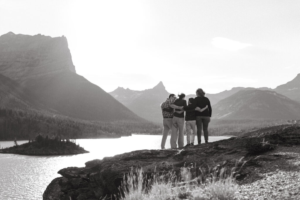 family photography at saint Mary lake in east glacier national park Montana.
